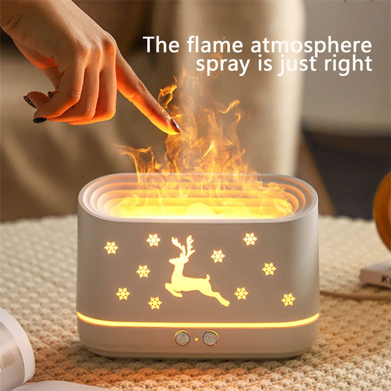 Elk Flame Humidifier Diffuser Mute Household Atmosphere Lamp Christmas Home Decorations