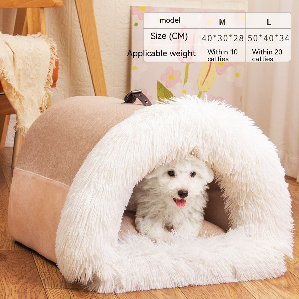 New Splice Portable Pet Nest Portable Autumn And Winter Warm Dog Nest Moisture-proof Long Fur Cat Nest Cross Border Pet Nest