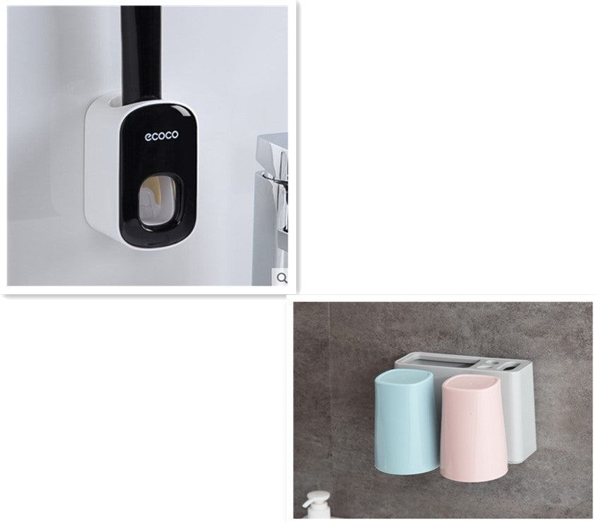 Wall Mounted Automatic Toothpaste Holder Bathroom Accessories Set Dispenser